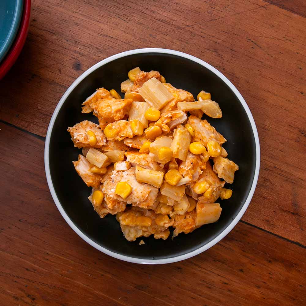 Porção de Frango com Milho e Pupunha